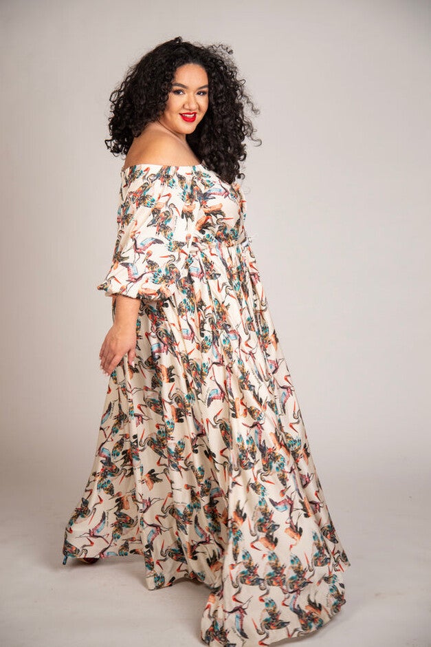 Eddy Crane Maxi Dress, Cream / Cream, alternate image number 4