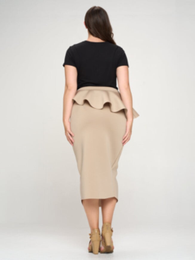 BELLA NEOPRENE MIDI SKIRT, , alternate image number 5