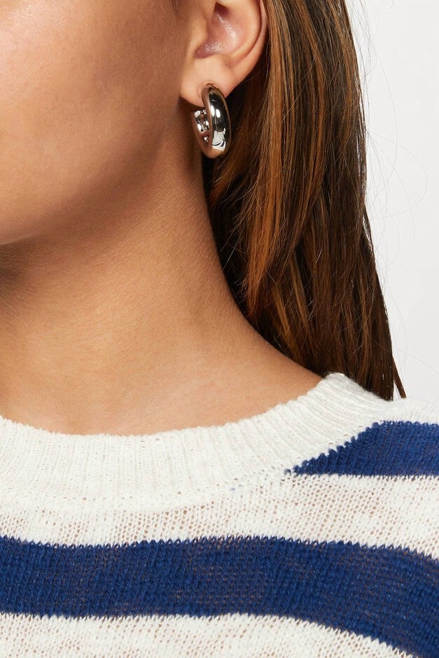 BABY RYAN HOOPS IN SILVER, Silver / Silver, alternate image number null