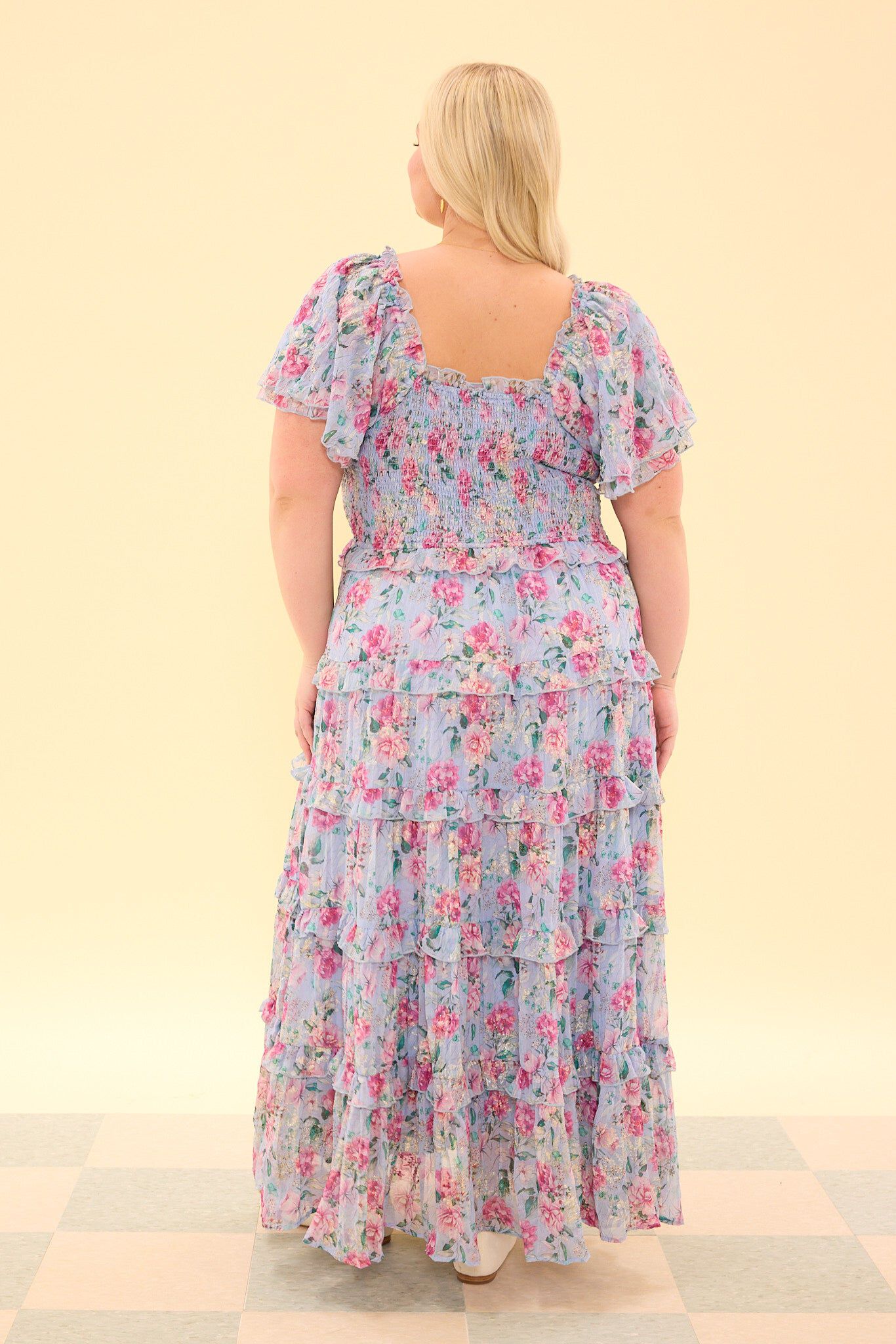 Winnie Dress, Peony Blossoms / Light Blue, alternate image number 5