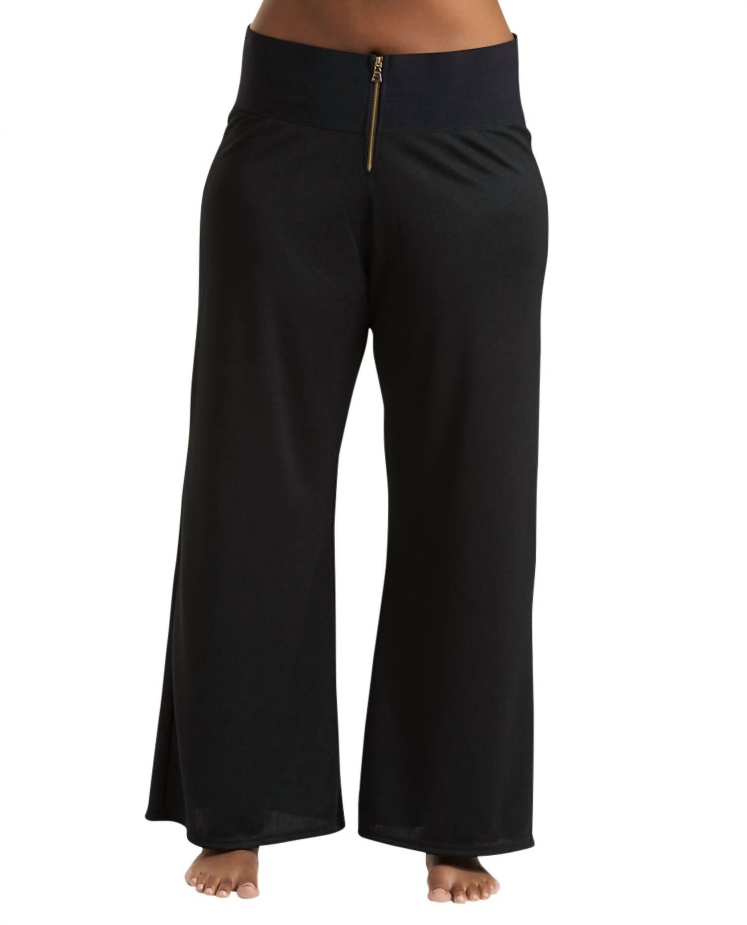 ZIPPER FRONT PANTS, Black / Black, hi-res image number 0