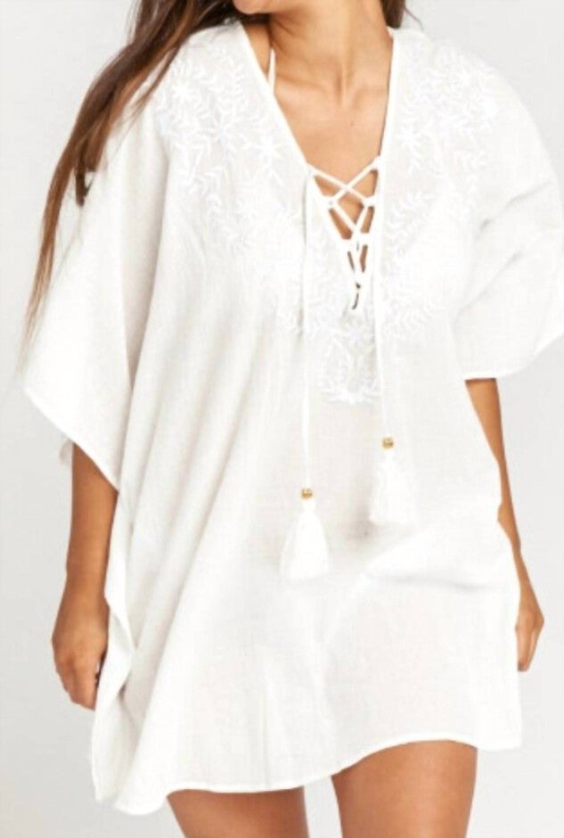 PETA LACE UP TUNIC IN WHITE, White / White, hi-res image number null