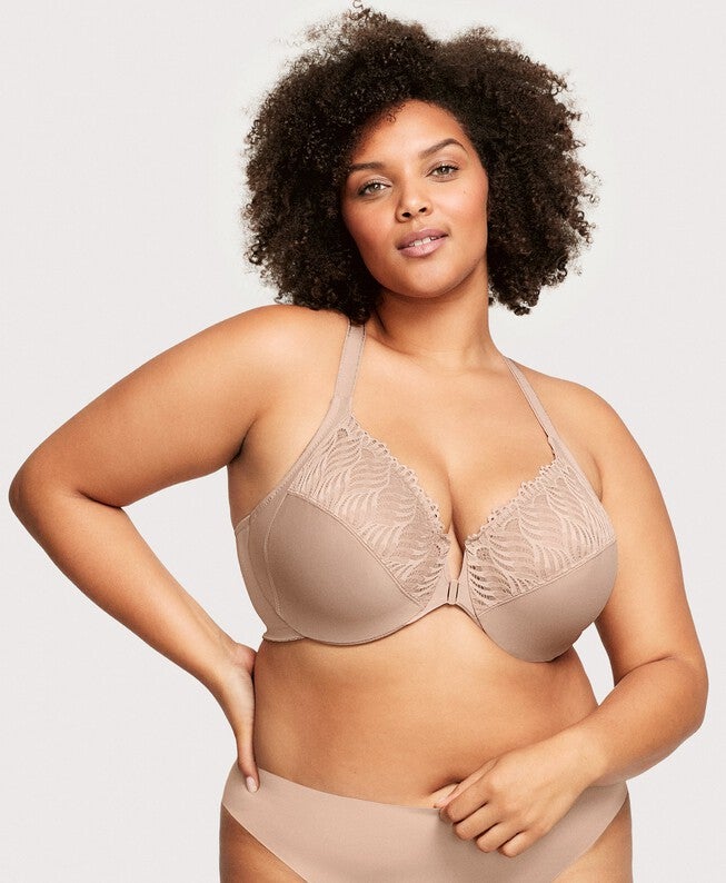 Front-Closure T-Back WonderWire Bra, Cafe / Tan, alternate image number 1
