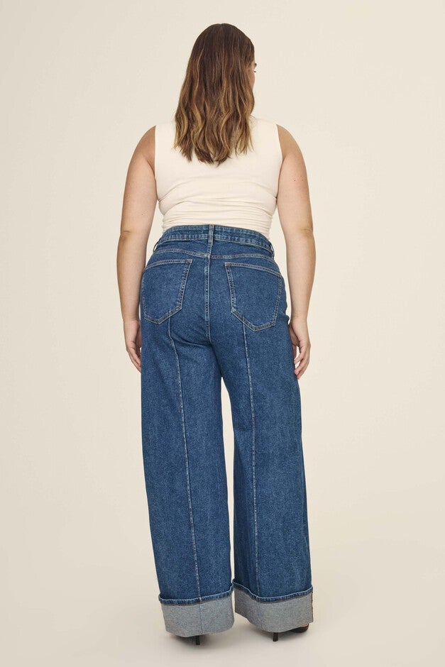 NCE PLUS - WIDE LEG JEANS | CUFF IT, CUFF IT / Dark Wash, alternate image number 2