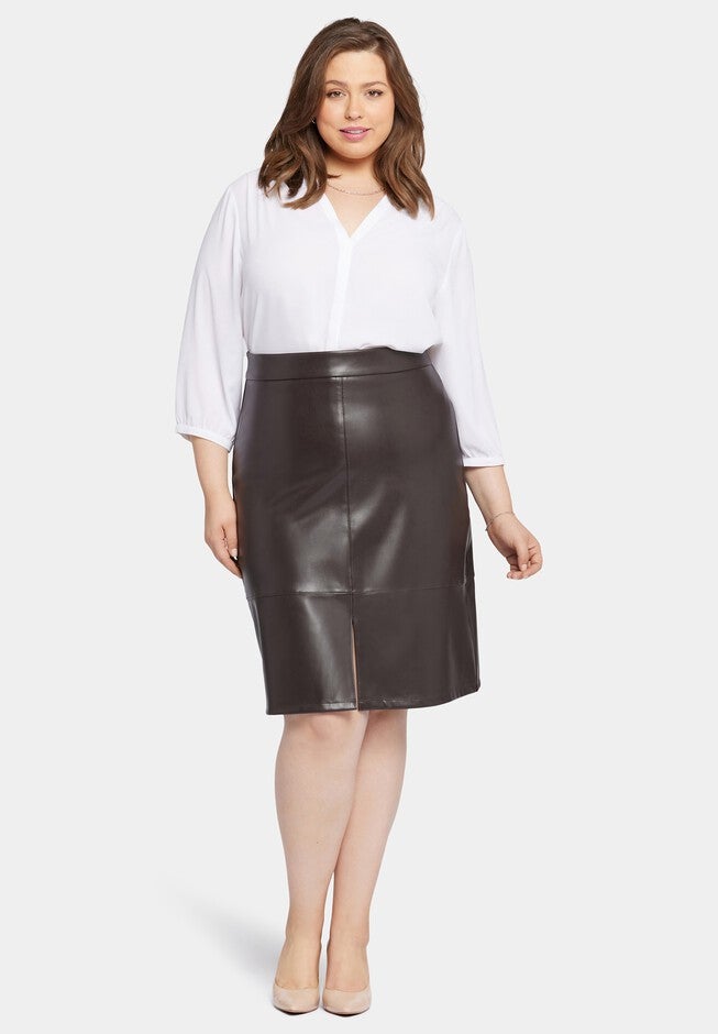Faux Leather A-Line Skirt, Cordovan / Burgundy, hi-res image number 0