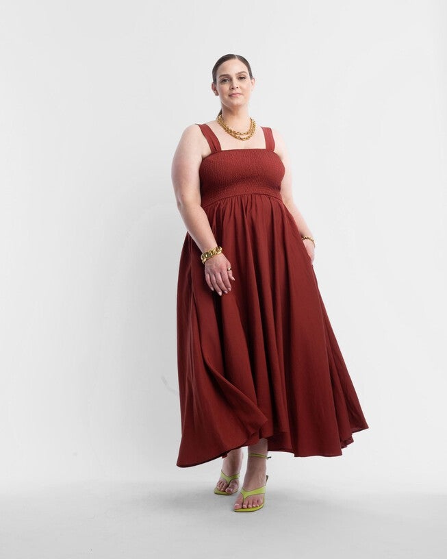 Brooke Midi Dress, Auburn / Sienna, alternate image number null