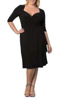 Sweetheart Knit Wrap Dress