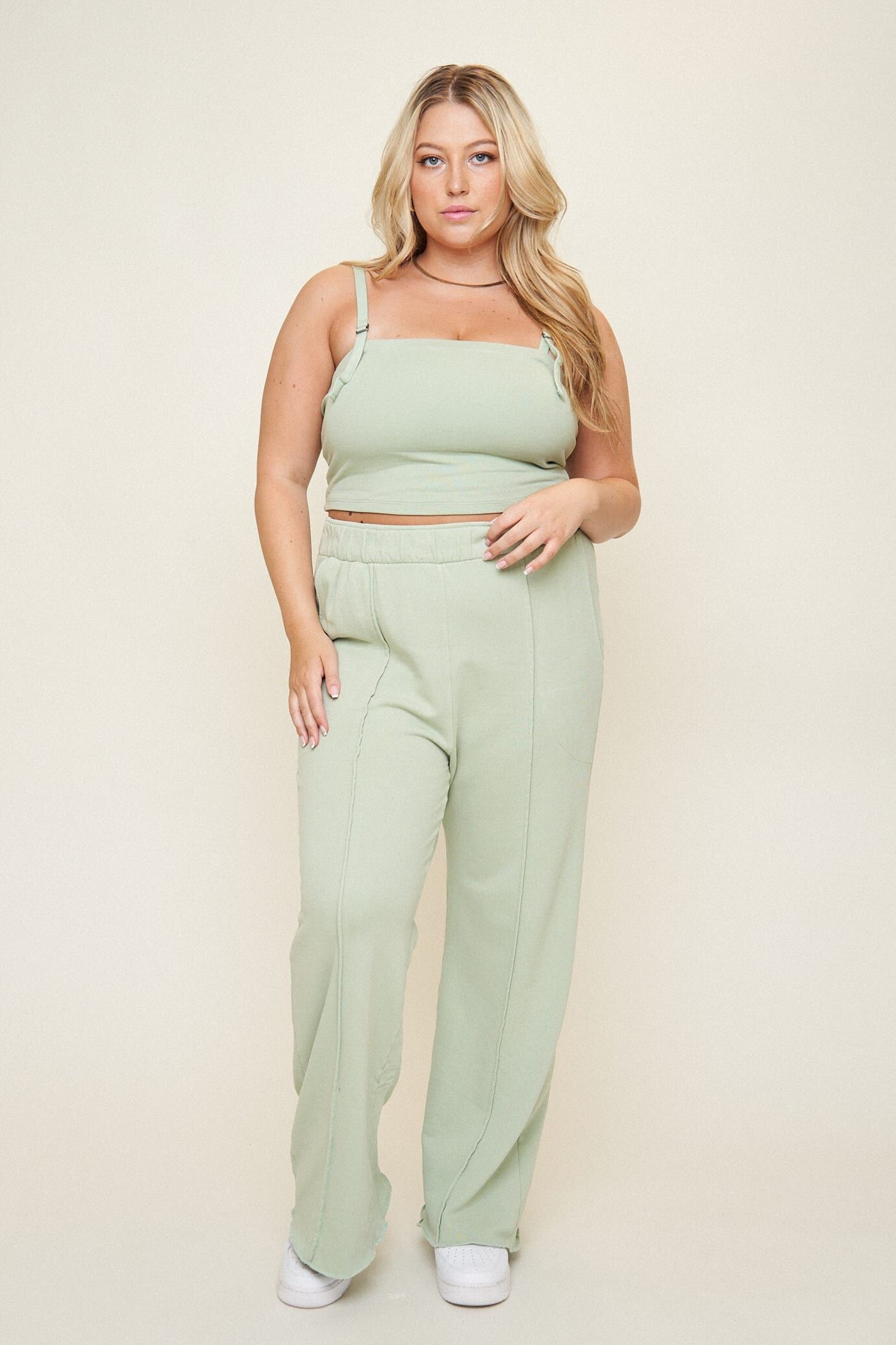 Camilla French Terry Pant, Sage / Sage Green, hi-res image number 0