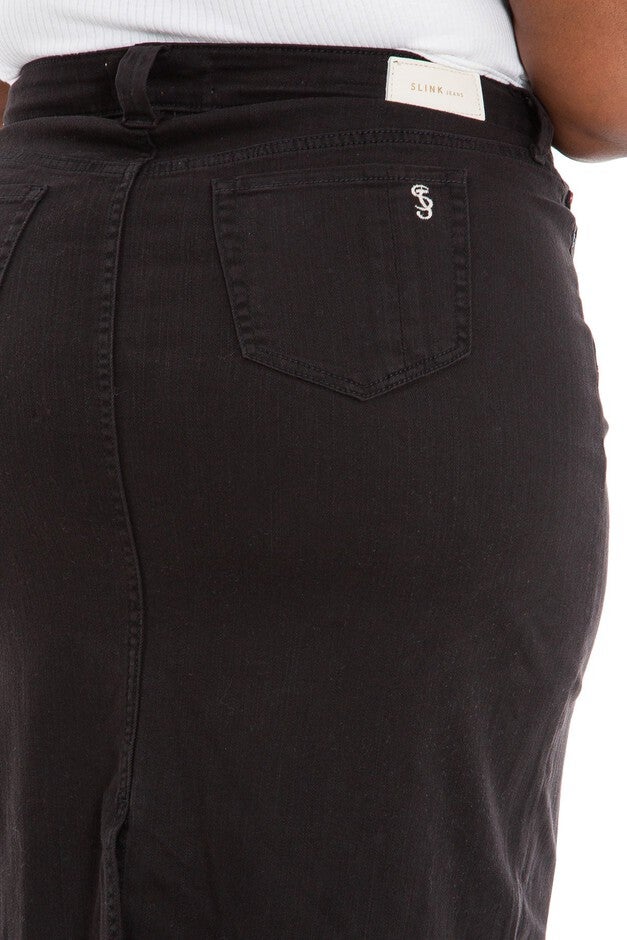 Slink Jeans Womens Skirt, Black / Black, alternate image number 2