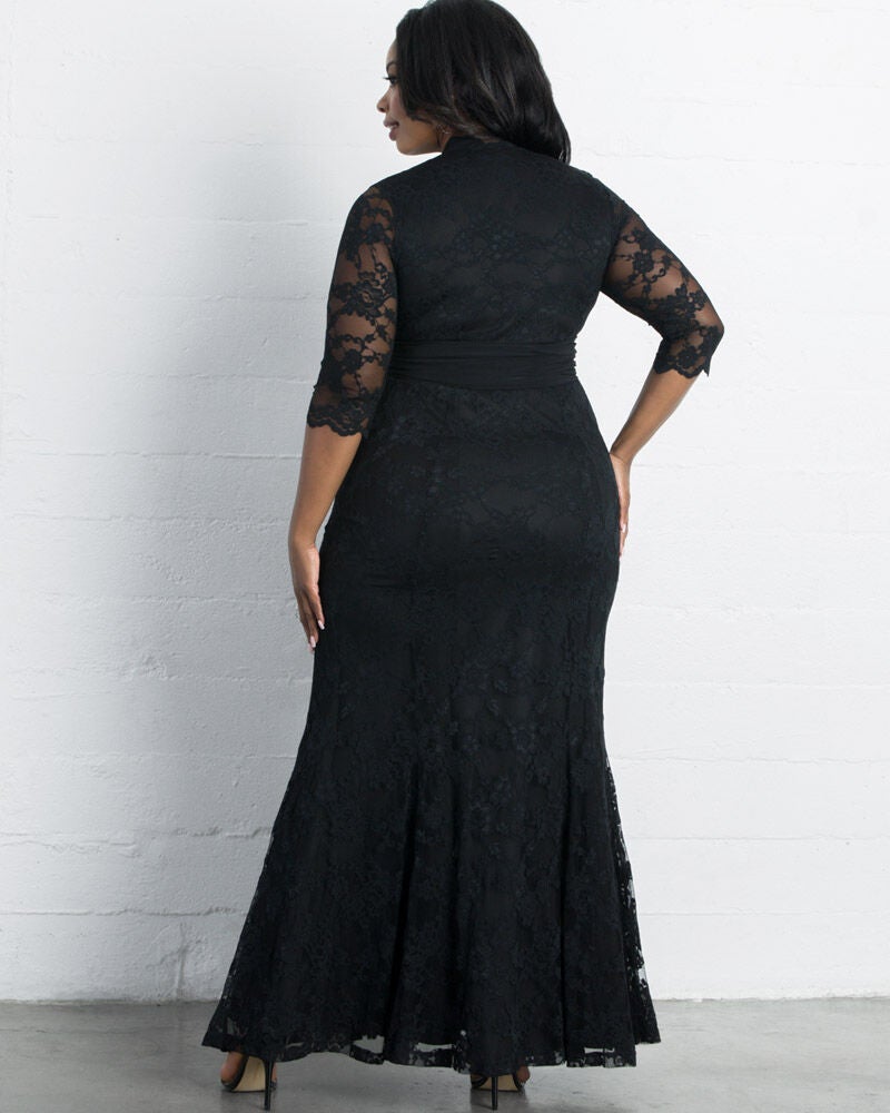 Screen Siren Lace Evening Gown, ONYX / Black, alternate image number 4