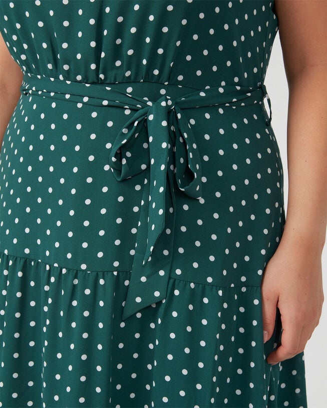 La Bocca Green Polka-Dot Halter Dress, EvergreenMilk / Forest Green, alternate image number null