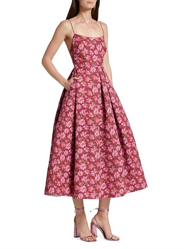 AUDRA DRESS, Bordeaux Bloom / Pink, alternate image number null