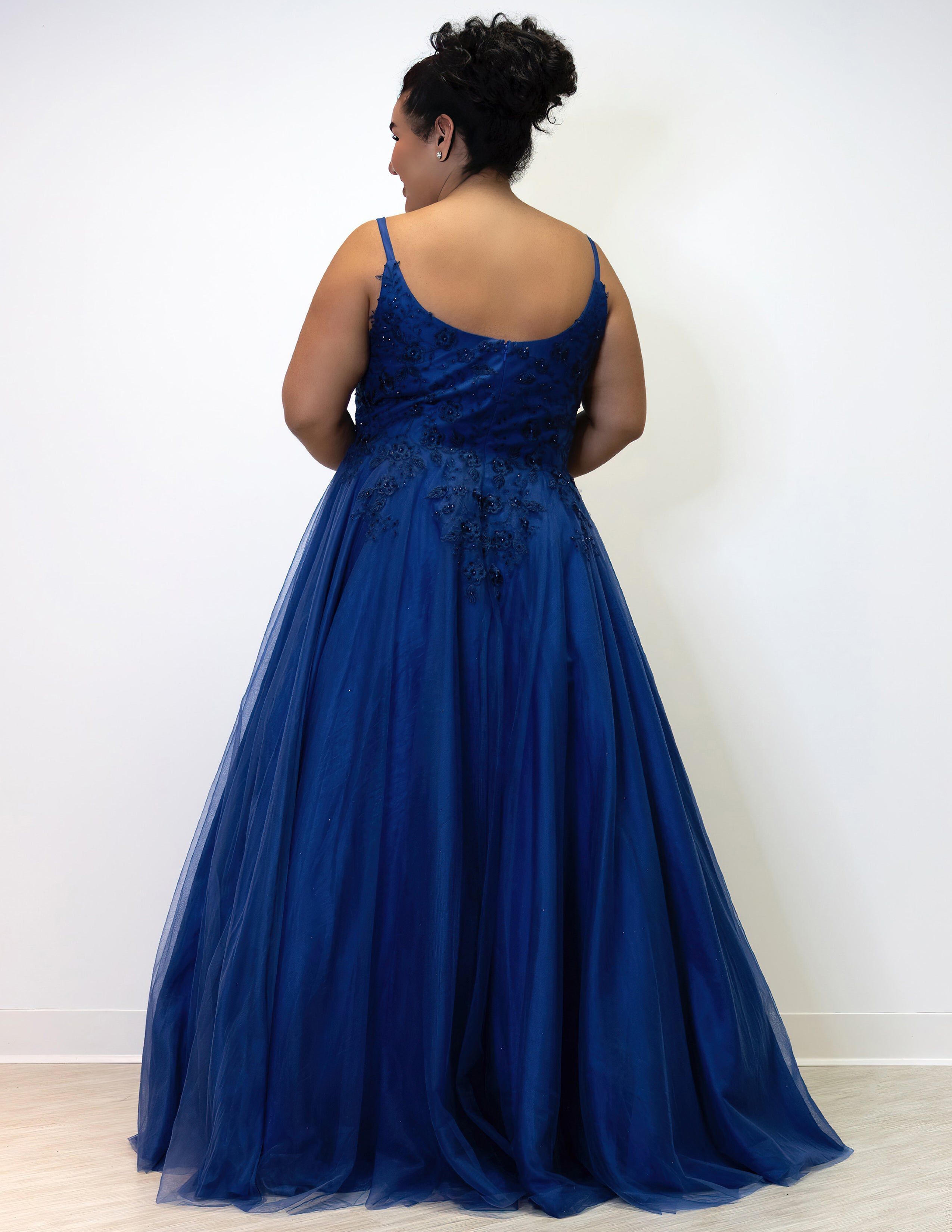 FOR THE LOVE OF LACE FORMAL GOWN, Navy / Navy, alternate image number 1