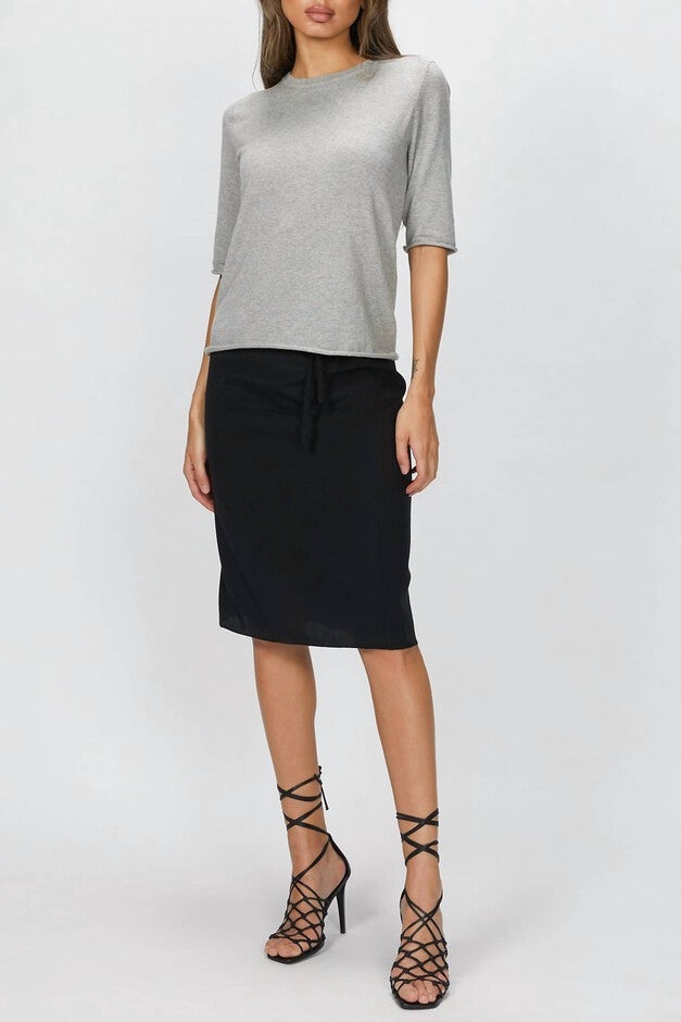 DRAWSTRING SKIRT IN BLACK, Black / Black, hi-res image number 0