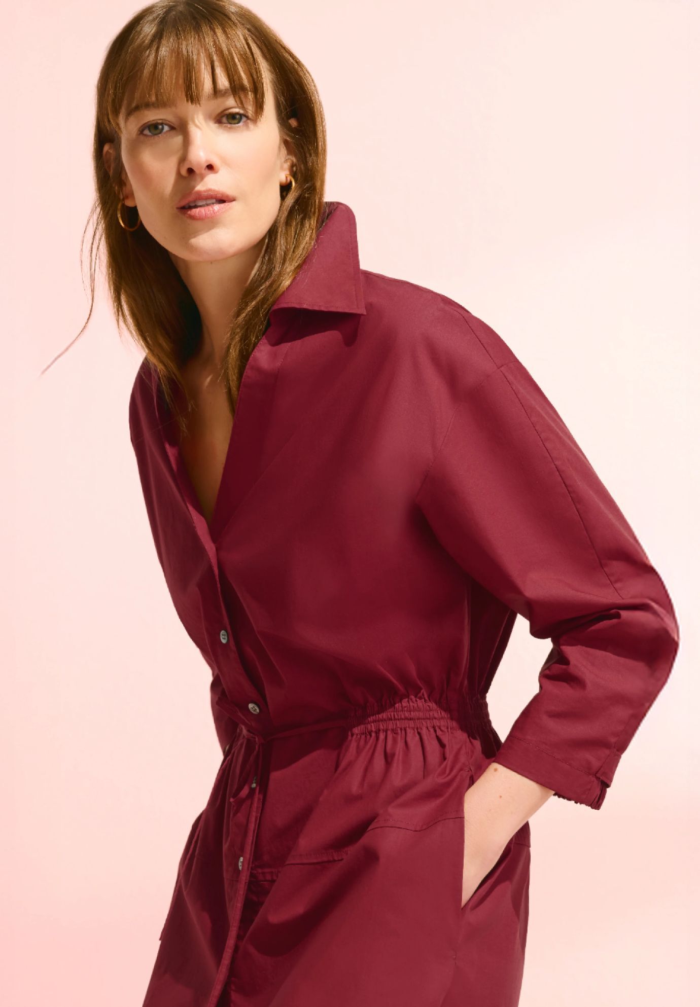 Boden Al Fresco Dress - Cotton Poplin, Cinnabar / Red, alternate image number 5