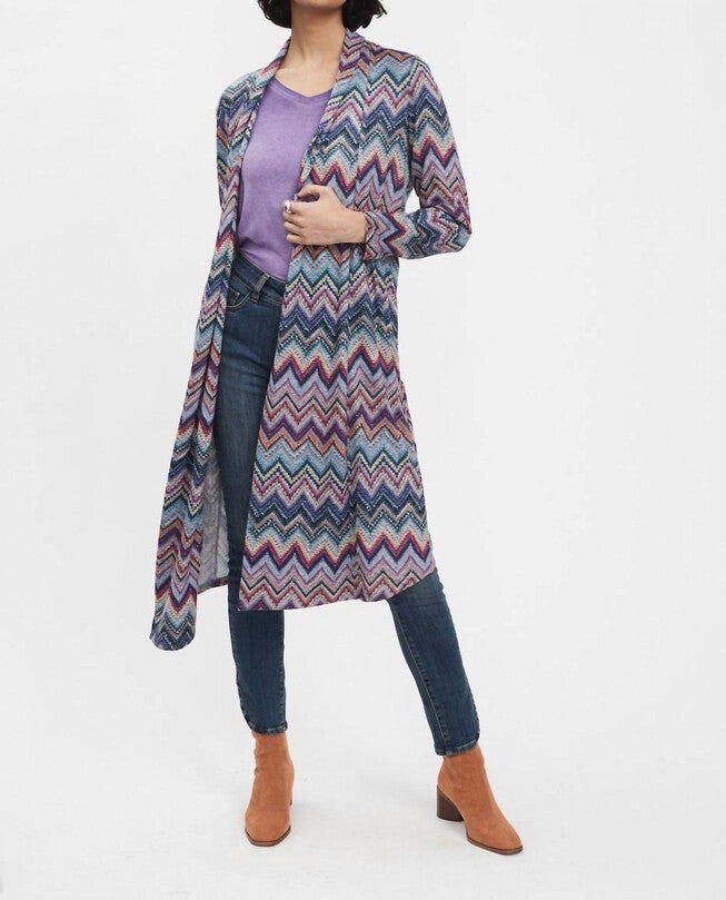 LONG CARDIGAN IN MULTI, Multi / Purple, hi-res image number 0