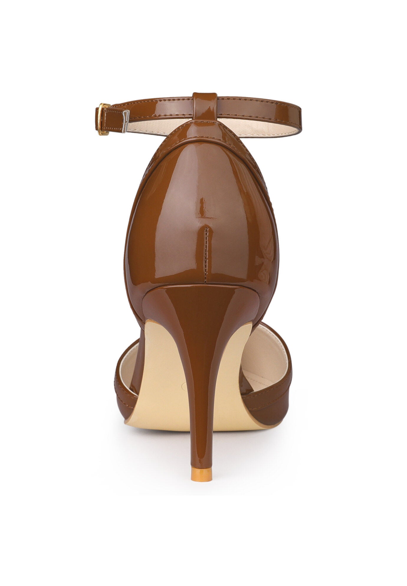 Pointed Toe Stiletto High Heel Pumps Evening Dress Shoes, Brown / Brown, alternate image number 2