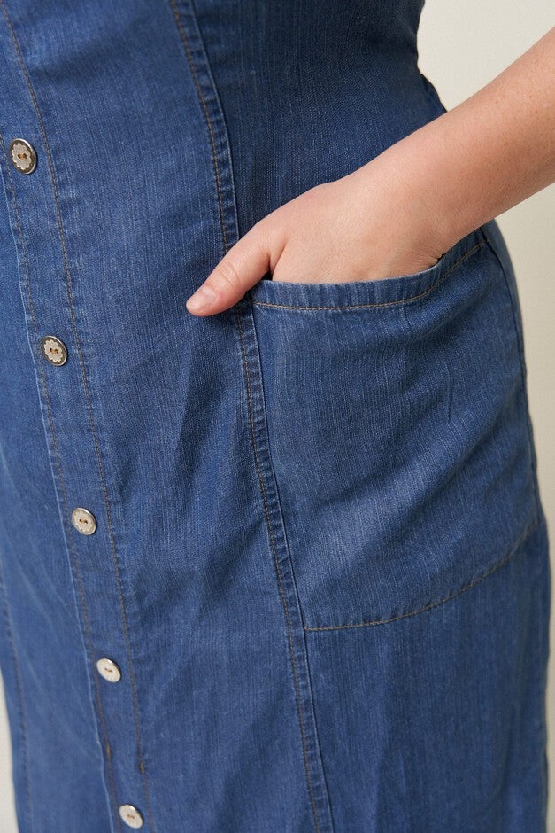 Tahoma Tencel Denim Dress, Denim / Medium Wash, alternate image number 4