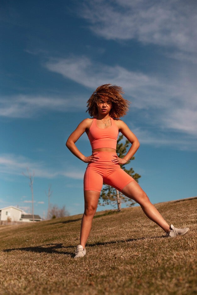 5 inches Cycle Ultraluxe Shorts High Waisted, Sunrise Melon / Orange, alternate image number null