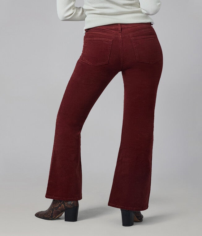 Alice-SR High Rise Flare Jeans, Syrah Red / Burgundy, alternate image number 2