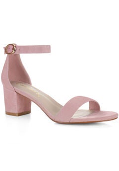 Mid Block Heel Ankle Strap Sandals