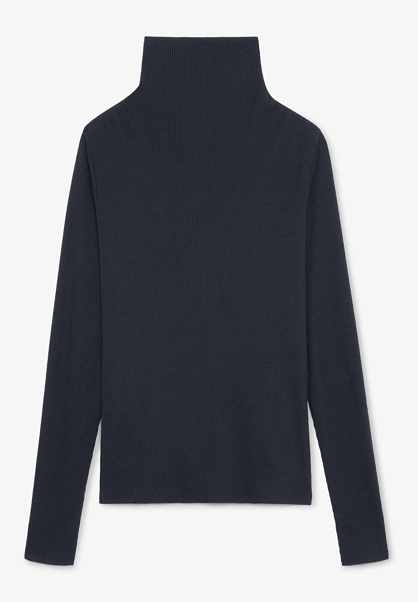 Axam Layering Turtleneck - Organic Ribbed Pima Cotton, Dark Navy / Navy, alternate image number 5