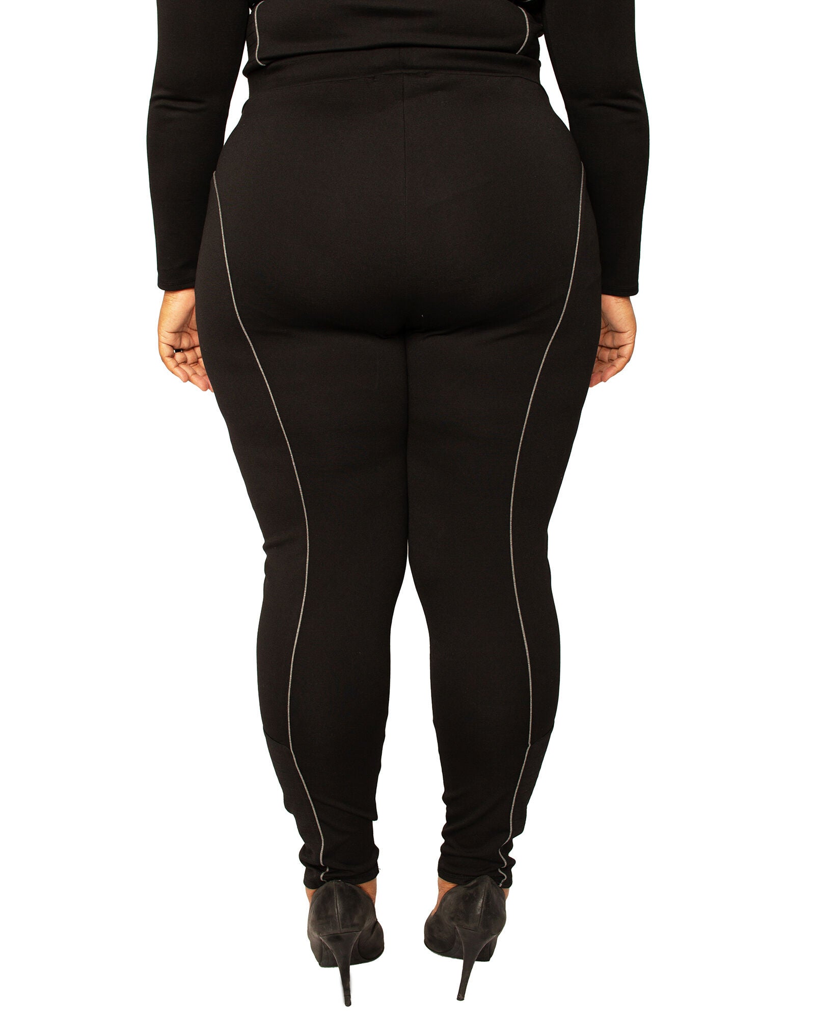 Sasha High Rise Ponte Knit Moto Slip Fit Leggings, , alternate image number 5