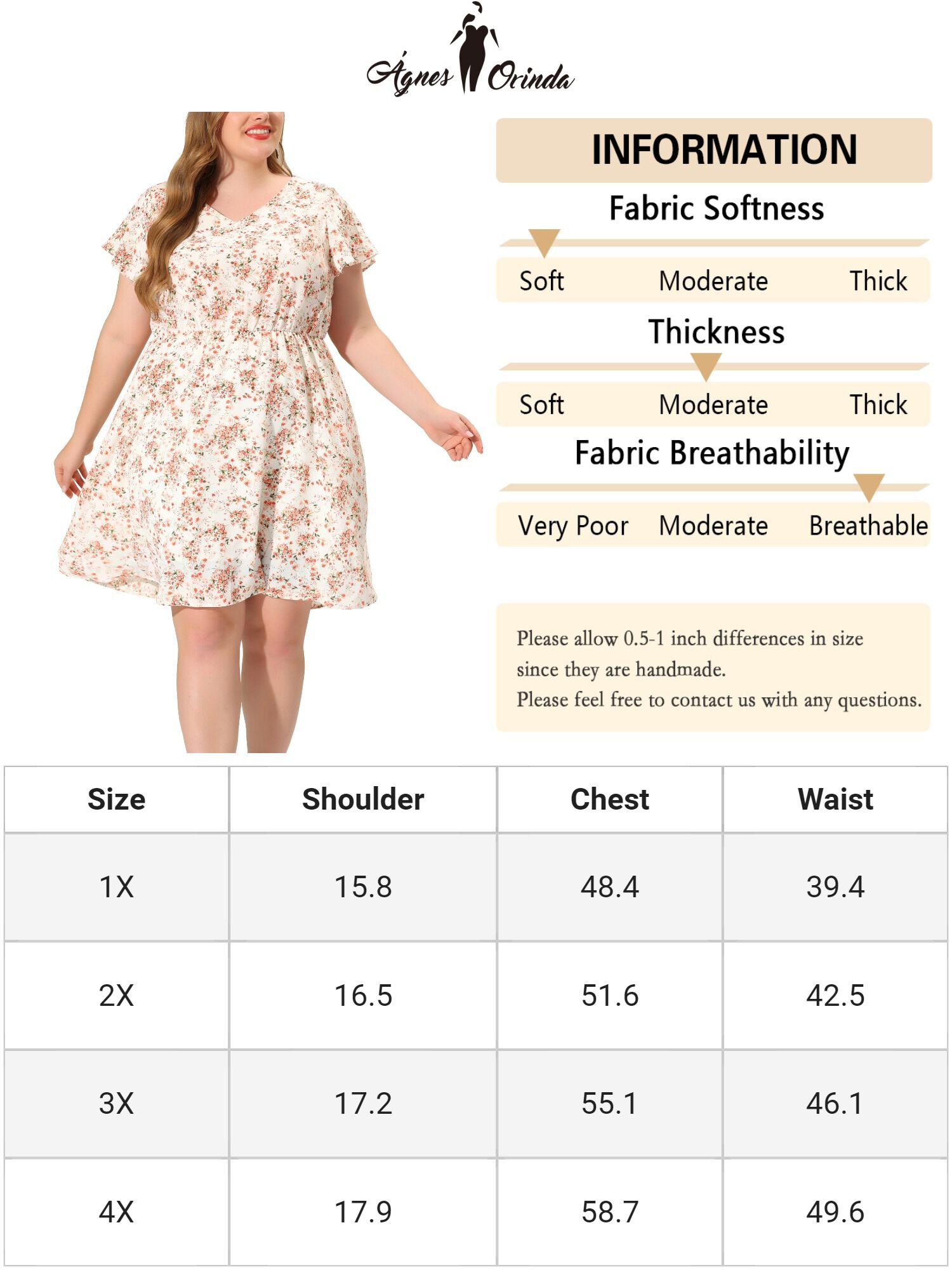 Summer V Neck Flare Sleeve Peplum Midi Ruffle Dress, Beige / Beige, alternate image number 1