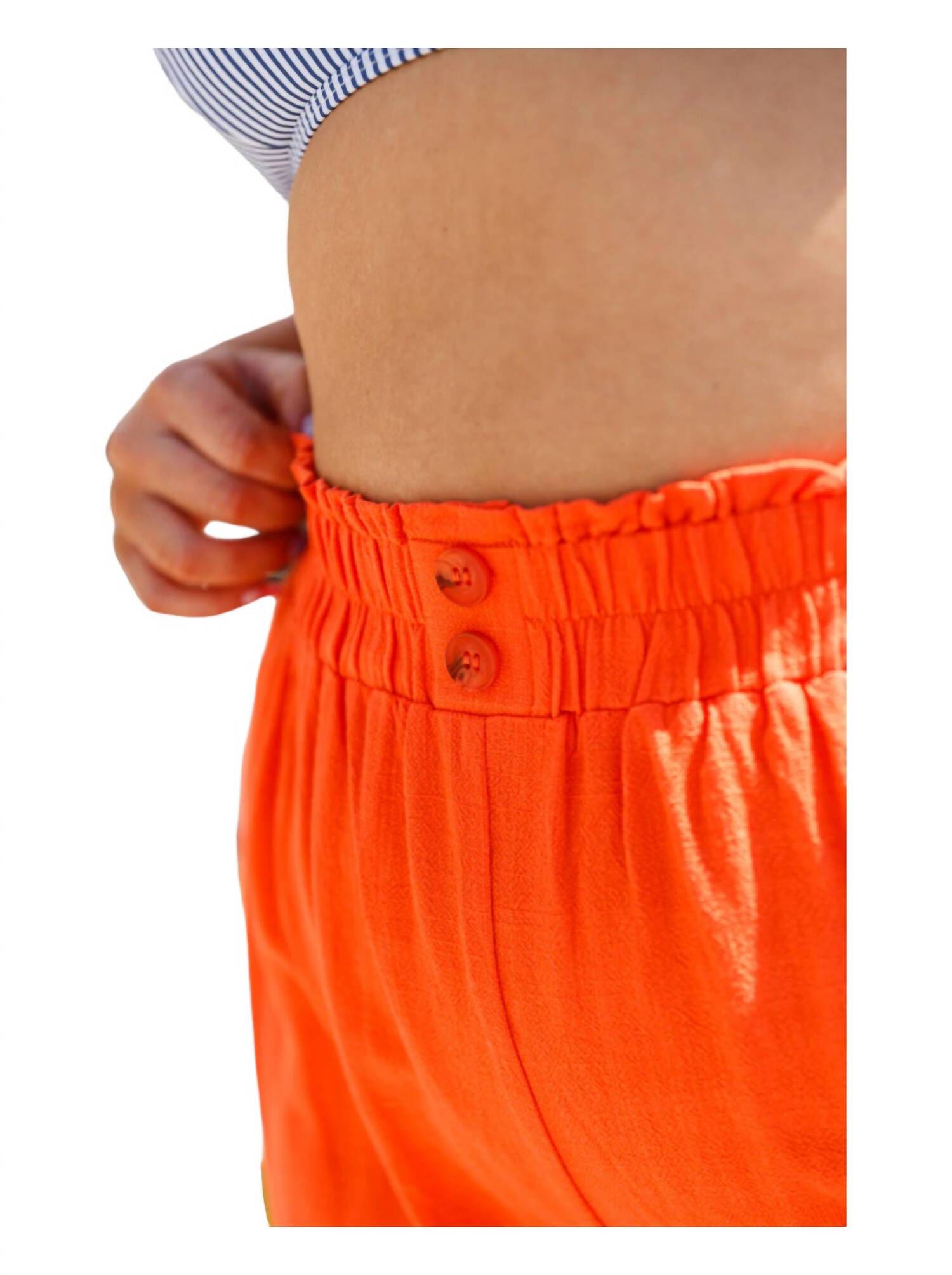 A Little Lazy High Rise Shorts, Orange / Orange, alternate image number 2