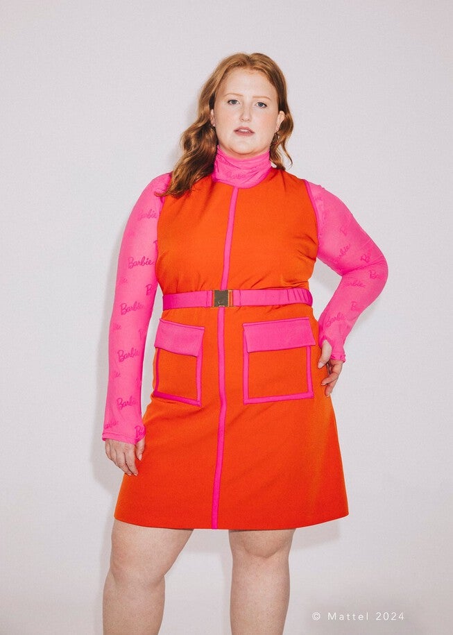 A-LINE BELTED MINI DRESS, Orange / Orange, hi-res image number 0