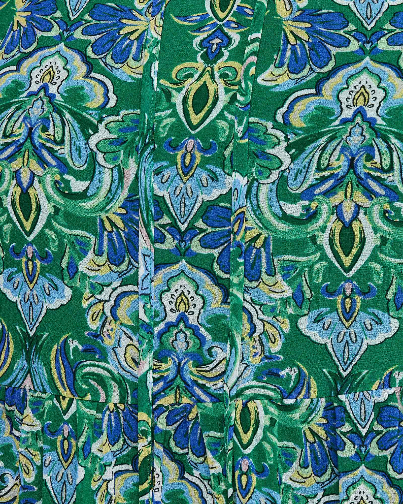 Mandala Green Tiered Mini Dress, , alternate image number 9