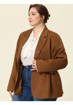 CONTRAST STRIPE CUFF NOTCHED LAPEL BLAZER