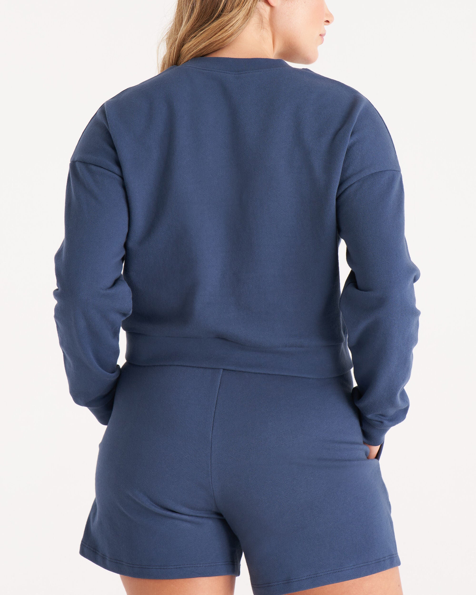 The Crop Sweatshirt, Midnight / Navy, alternate image number 2