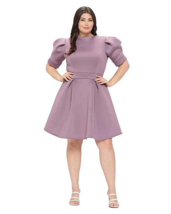 LINDSEY FLARE DRESS, Dusty Plum / Mauve, hi-res image number null