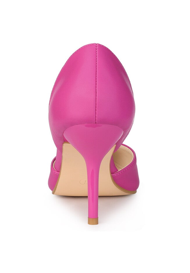 Pointed Toe Slip on Stiletto High Heel Dress Pump, Hot Pink / Pink, alternate image number 2