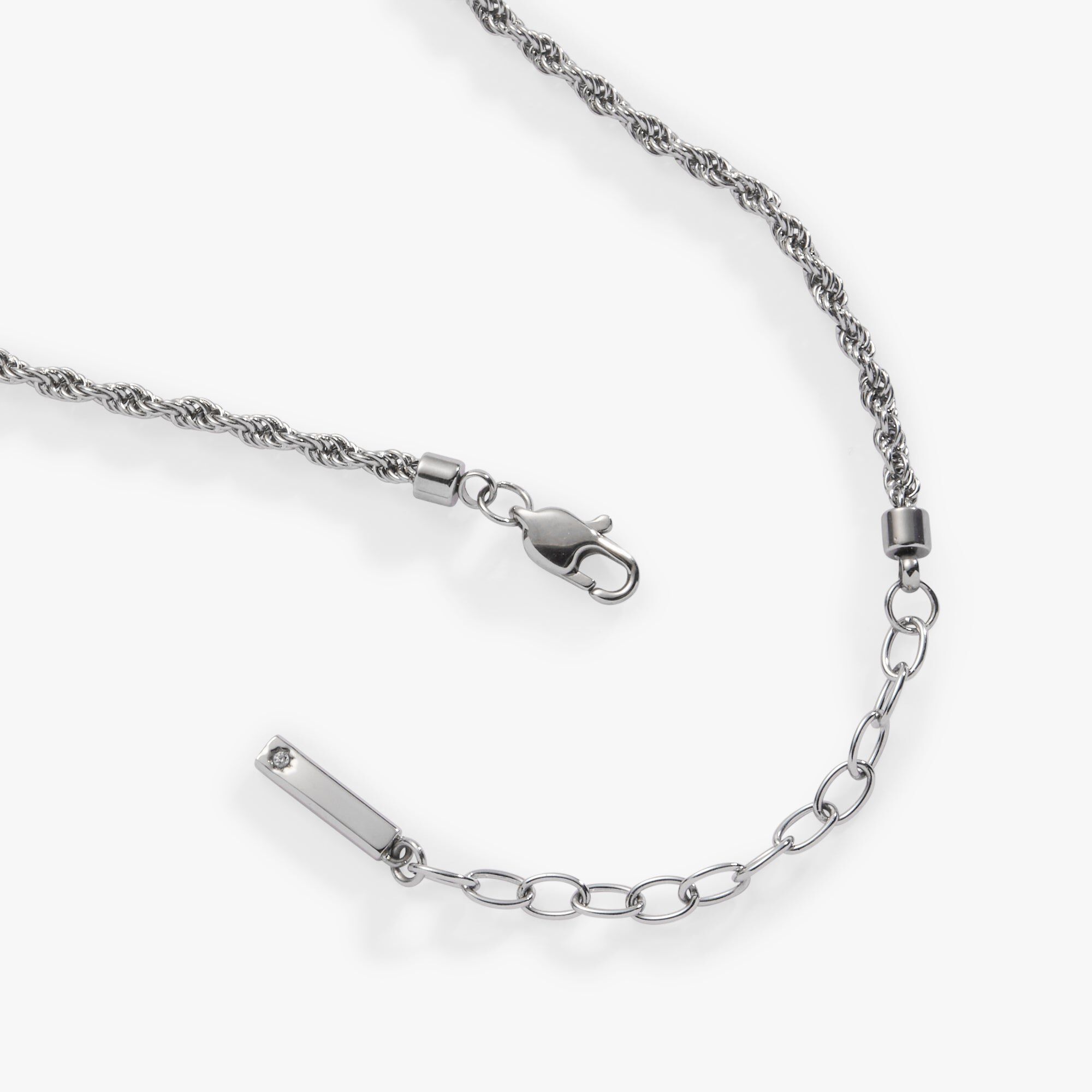 Mini Rope Chain Anklet, Silver / Silver, alternate image number 2
