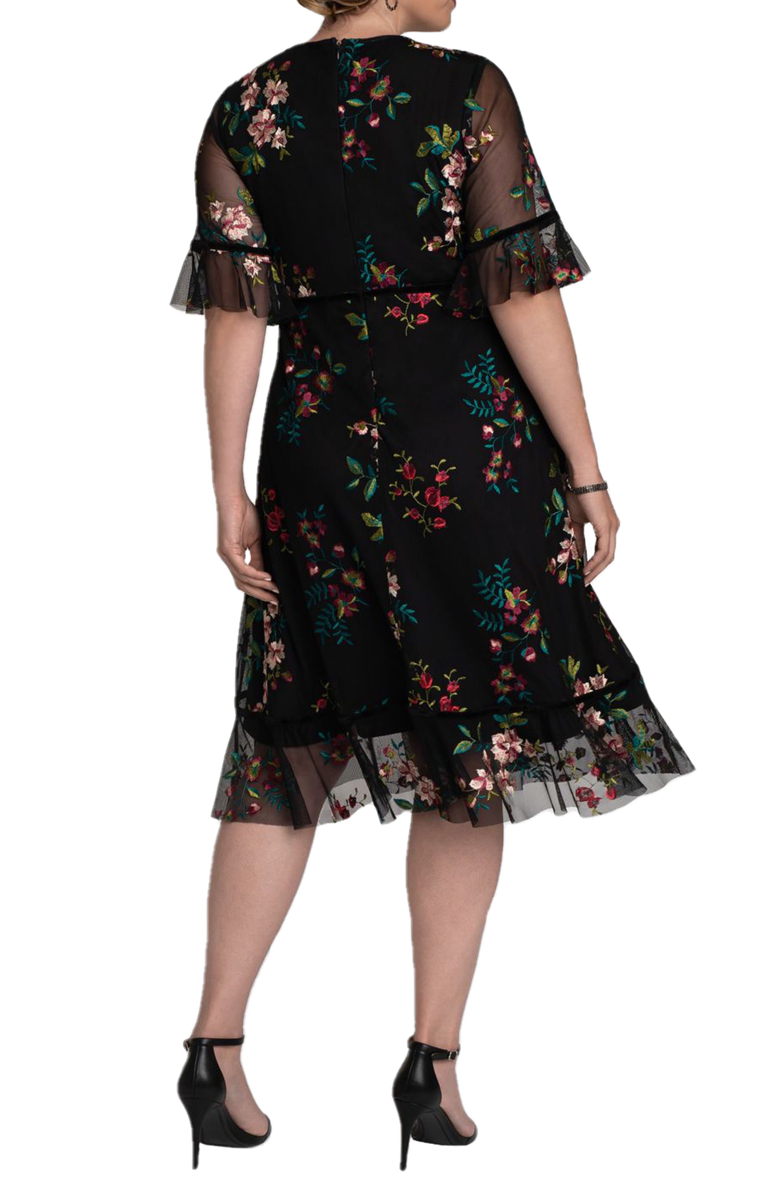 Wildflower Embroidered Dress, ONYX / Black, alternate image number 1