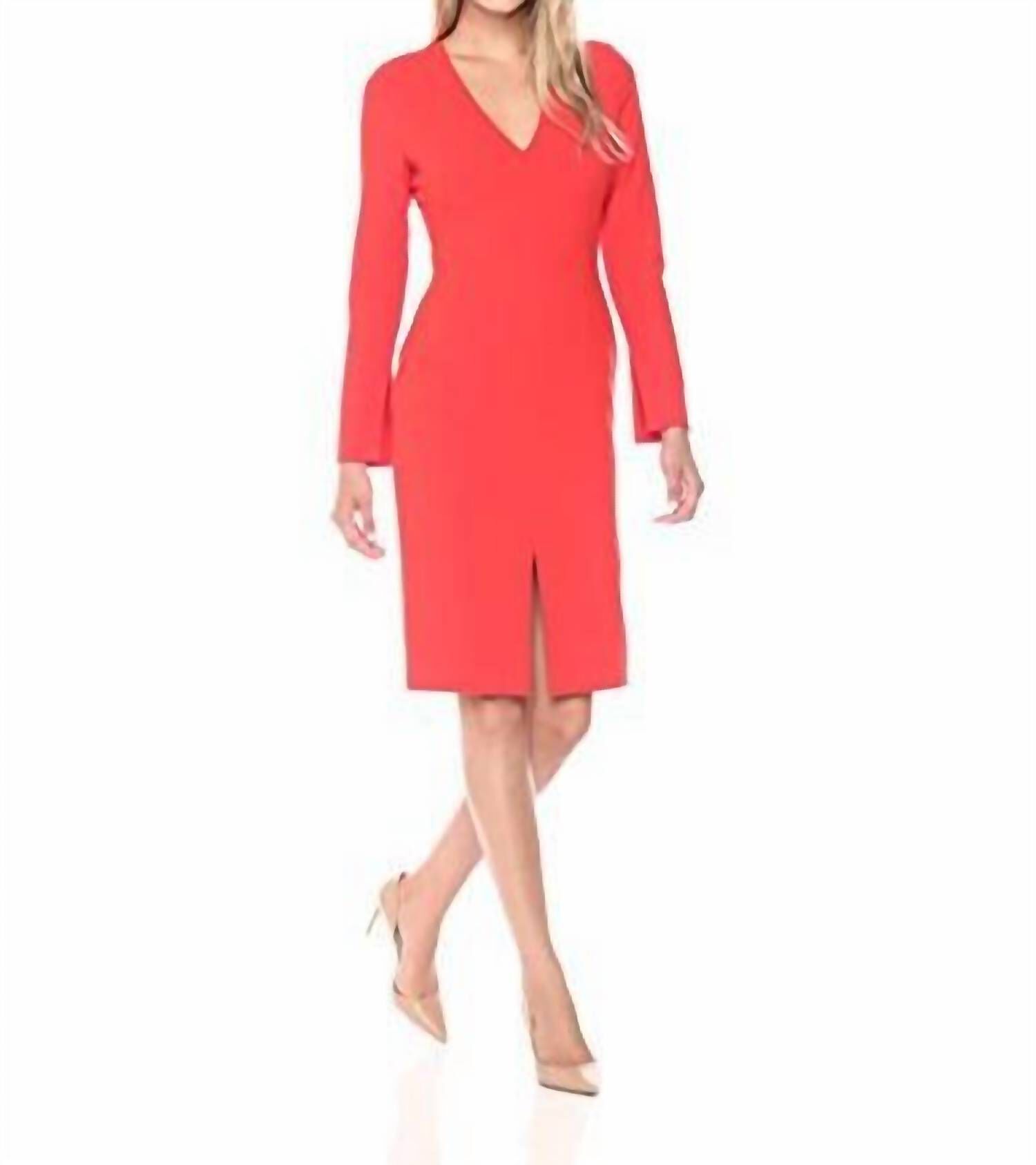 SAMBORA SHEATH DRESS IN BURNT ROSE, Burnt Rose / Red, hi-res image number 0