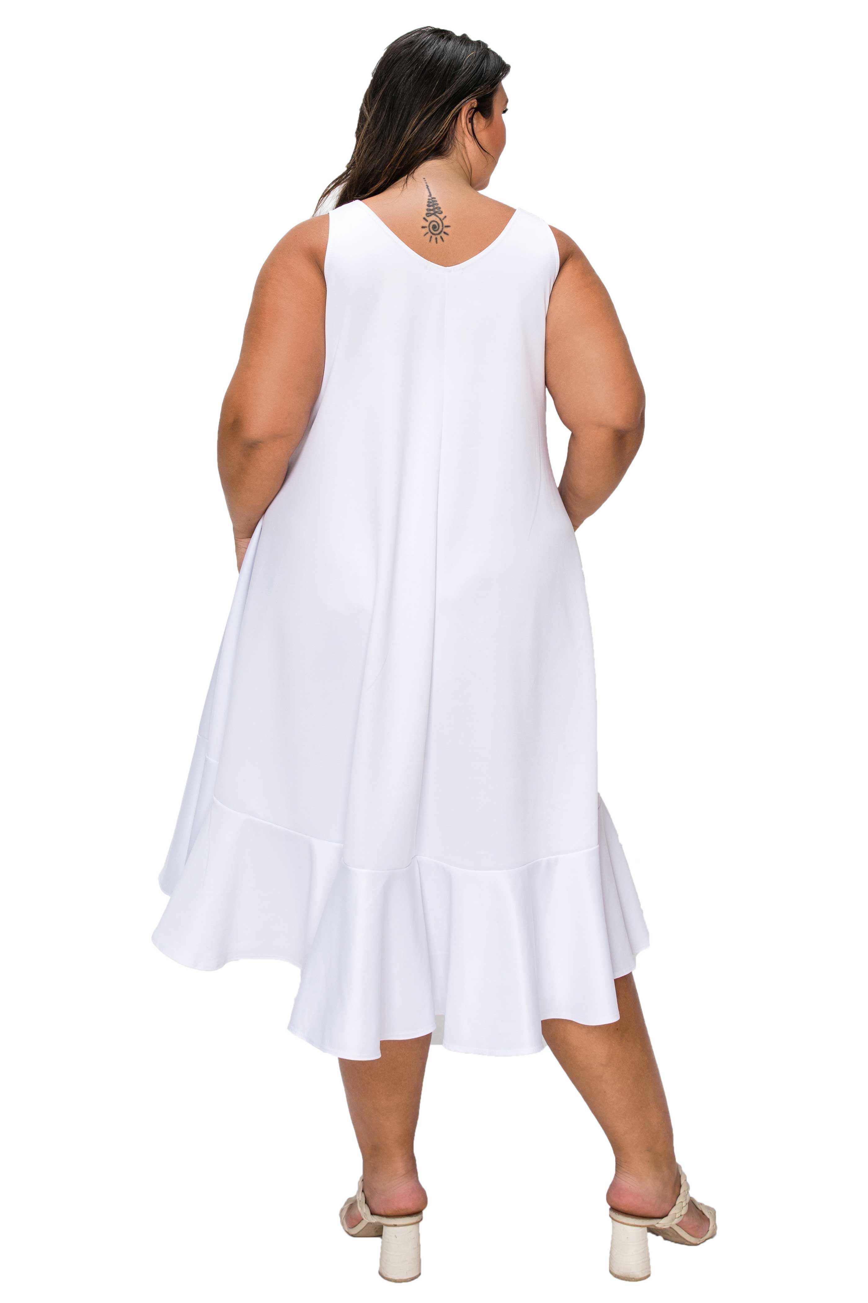 Simone Sleeveless Pocket Flare Dress, White / White, alternate image number 2