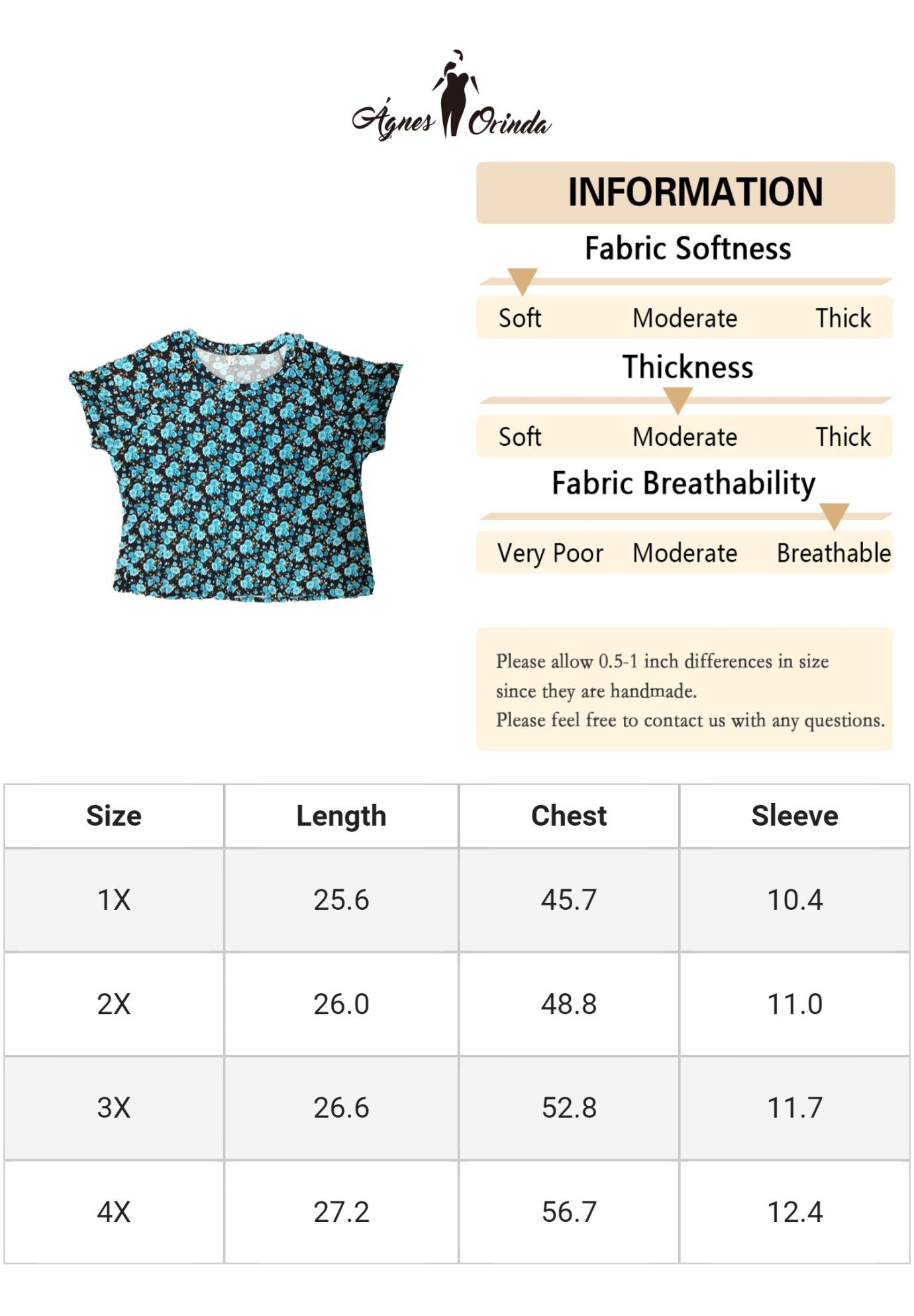 Floral Blouse Short Sleeves Loose Top, Blue / Cobalt, alternate image number 4