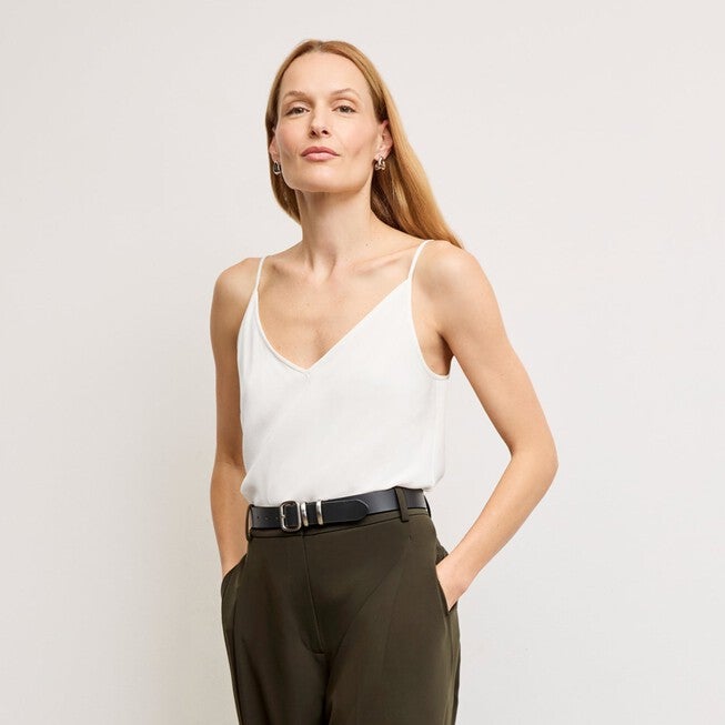 Lisey Cami - Washable Silk, Ivory / Ivory, hi-res image number 0