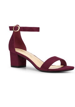 Open Toe Ankle Strap Chunky Heels Sandals