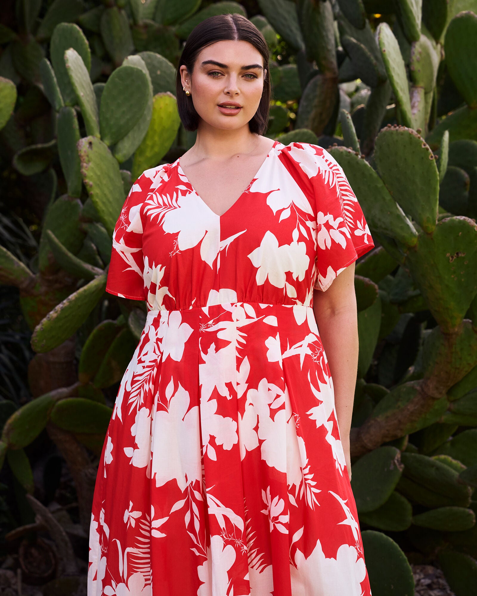 Solstice Dress, Poppy RedCream / Red, hi-res image number 0