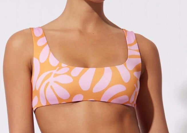 ELLE BIKINI TOP IN PINK & CLEMENTINE, Pink Clementine / Orange, hi-res image number null