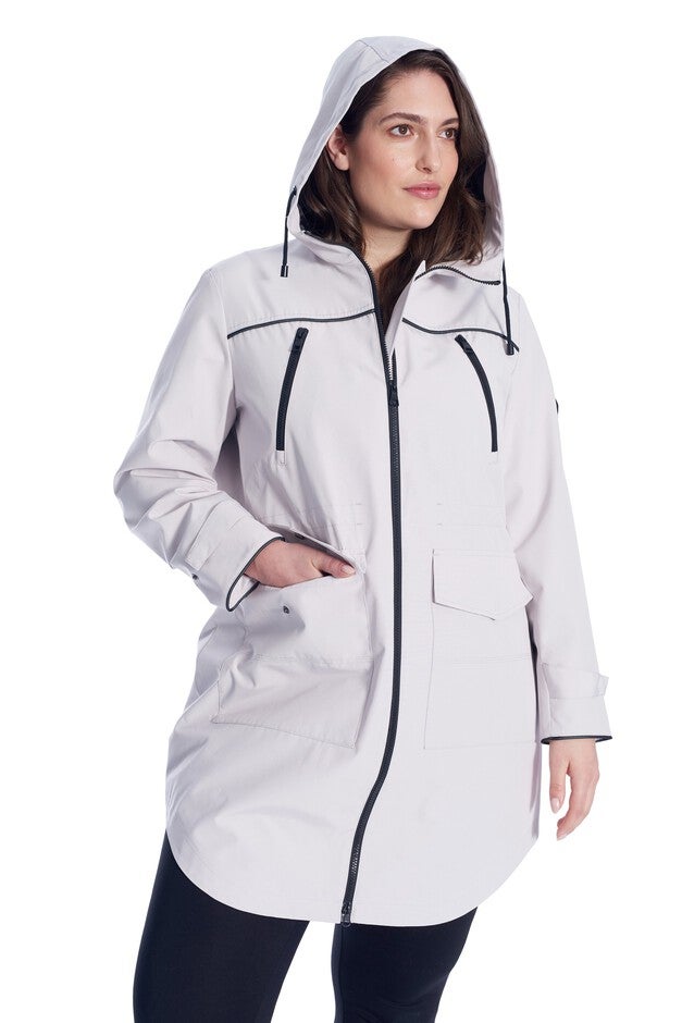 Women's Plus Size - BANKS | Rain Jacket - Weather Resistant Raincoat With Drawstring Hood, , alternate image number 5