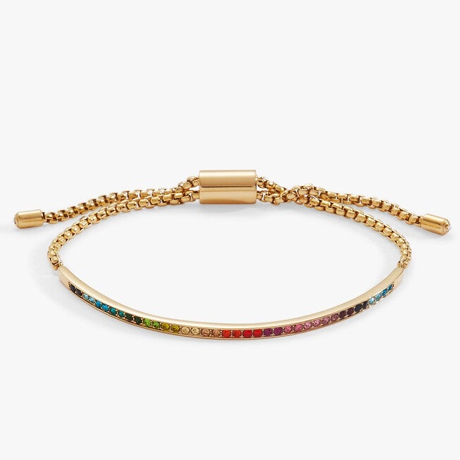 Rainbow Ombre Pave Bolo, Gold / Gold, alternate image number 1