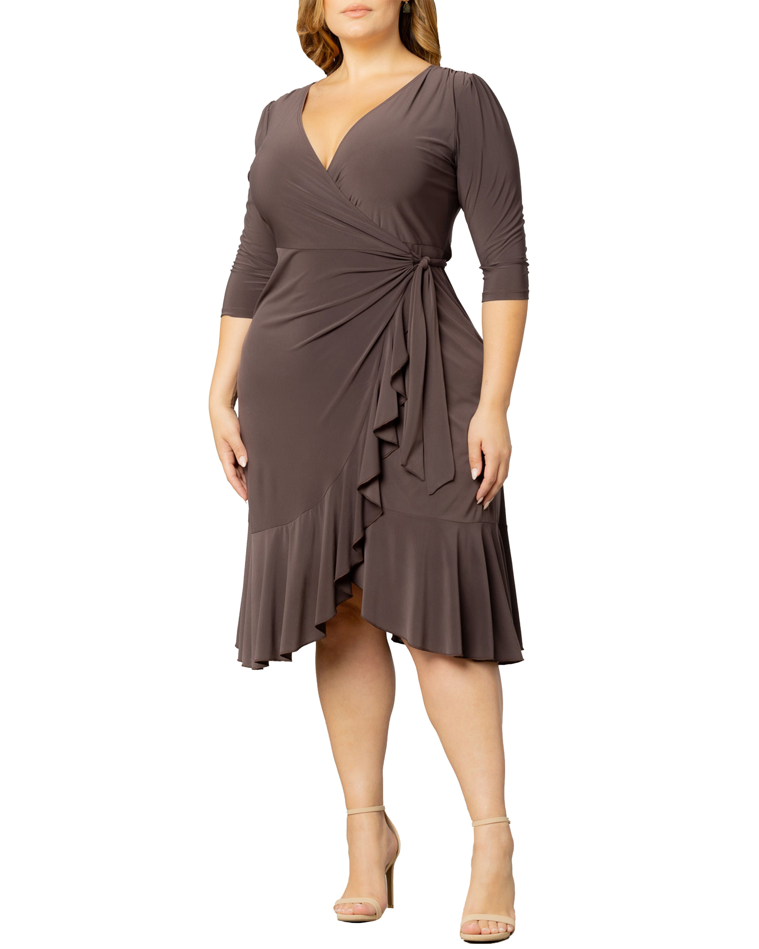 Whimsy Wrap Dress, JAVA / Brown, alternate image number 3