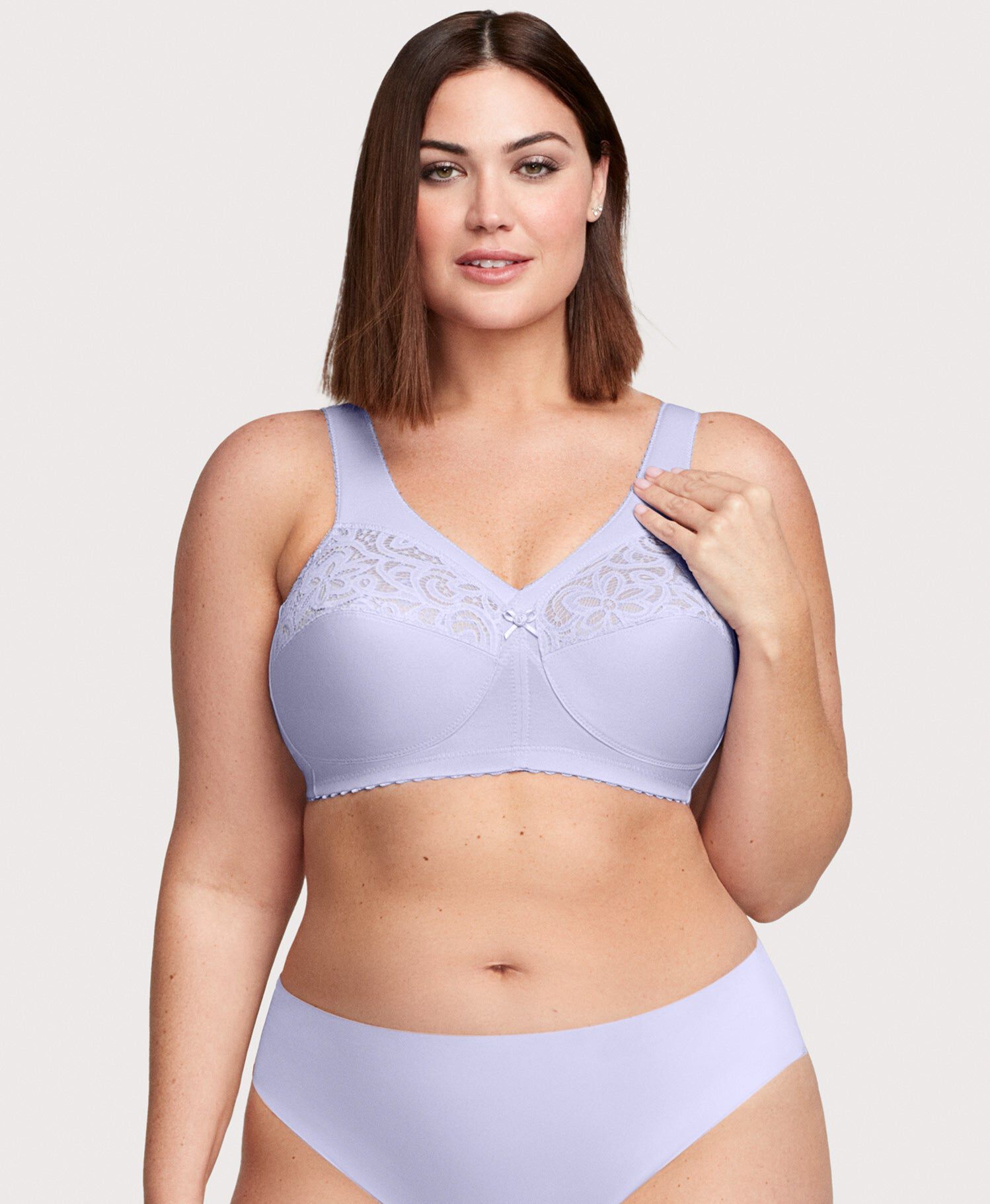 MagicLift Cotton Support Bra, Lilac / Lilac, alternate image number 2