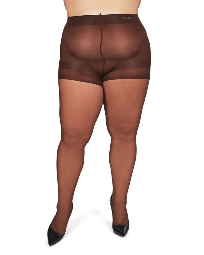 All Day Plus Size Curvy Sheer Control Top Pantyhose, French Coffee / Mocha, alternate image number 1