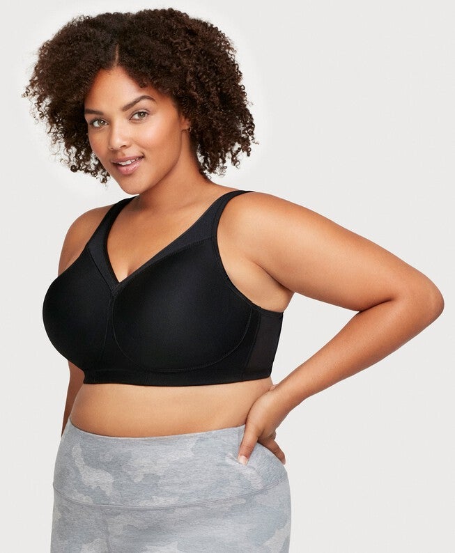 MagicLift Seamless Sports Bra, Black / Black, alternate image number 3